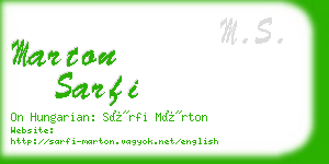 marton sarfi business card